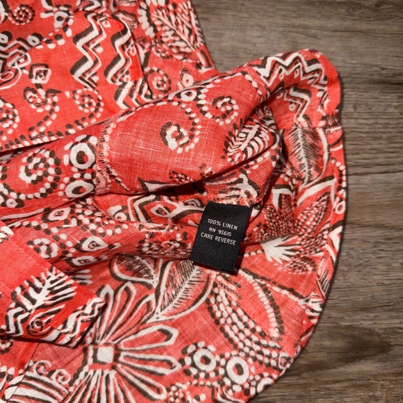 Rafaella • Linen Floral Button Up Short Sleeve Shirt - Picture 6 of 8